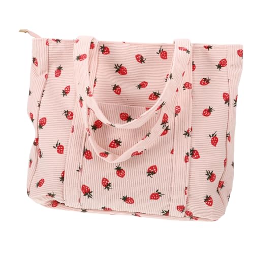 GLSTOY Große Kapazität Tote Tasche Damen Schultertasche Reusable Shopping Bag Rosa Canvas Umhängetasche Vielseitig für Einkauf Schule Alltag von GLSTOY