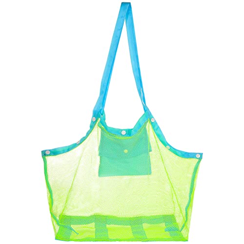 GLSTOY Große Netz Strandtasche für Damen Faltbare Aufbewahrungstasche Mesh Strandtasche für Spielzeug und Handtücher für Reisen Picknick und Einkaufen von GLSTOY