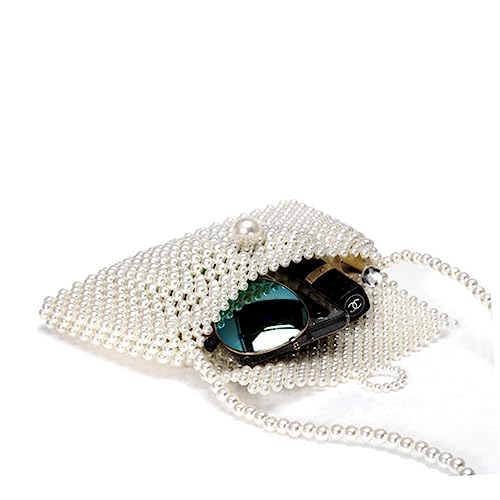 GLSTOY Handgefertigte Perlentasche Mini Umhängetasche Für Smartphones Beigefarbene Vielseitige Crossbody Tasche Größe S Ideal Für Damen Perfekte Kombination Aus Stil Und von GLSTOY