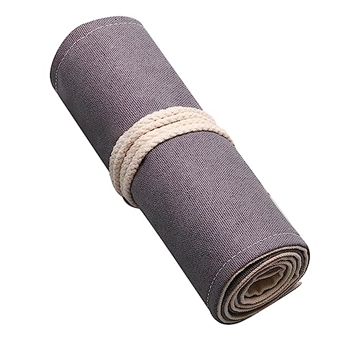 GLSTOY Stiftehalter Aus Segeltuch Mit Großem Fassungsvermögen Tragbare Stiftetasche Als Rolle Organizer Mit Löchern Für Bleistifte Kugelschreiber Und Marker von GLSTOY