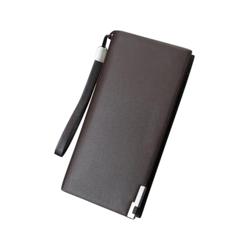 GLSTOY Langer Herren Geldbeutel Mit Reißverschluss Großes Portemonnaie Mit Mehreren Kartenfächern Handy Geldscheinfach Für Reisen Und Büro Kaffeebraun von GLSTOY