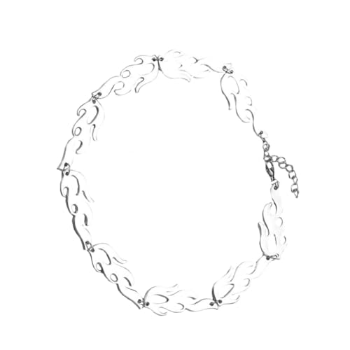 GLSTOY Herren Halskette Silber Flammen Design Modisches Hip Hop Accessoire Langlebiges Legierungsmaterial Einfach Kombinierbar Für Party und Alltag von GLSTOY