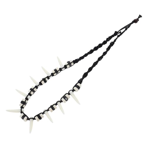 GLSTOY Handgewebte Halskette Mit Künstlichem Wolfszahn-anhänger Fangkette Als Wolfskette Für Herren Und Frauen Vintage-schmuck Aus Künstlichem Wolfszahn Für Party-geschenke von GLSTOY