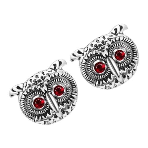 GLSTOY Herren Manschettenknöpfe Silber Owl Design Kreative Tier Cufflinks für Business Hemd Hochzeit Accessoire Stilvoll und von GLSTOY