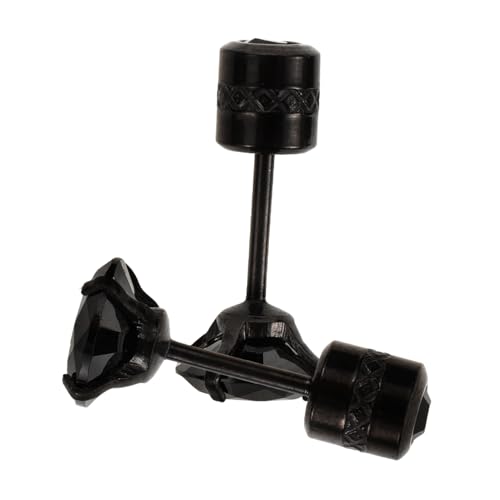 GLSTOY Herren Ohrstecker Titanstahl Schwarze Ohrhänger Punk Design Leicht und Komfortabel Unisex Schmuck Geschenkidee von GLSTOY