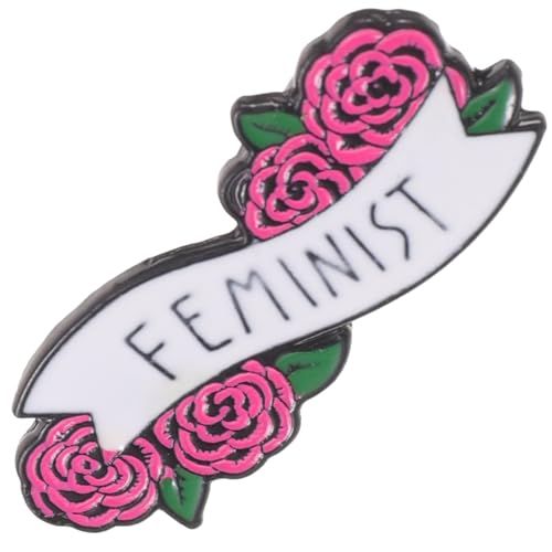GLSTOY Hochwertige Brosche mit Kreativem Rosen und Feminist Buchstaben Design Langlebige Legierung Unisex Anstecknadel für Kleidung Corsage Dekoration Festlich und Modisch von GLSTOY