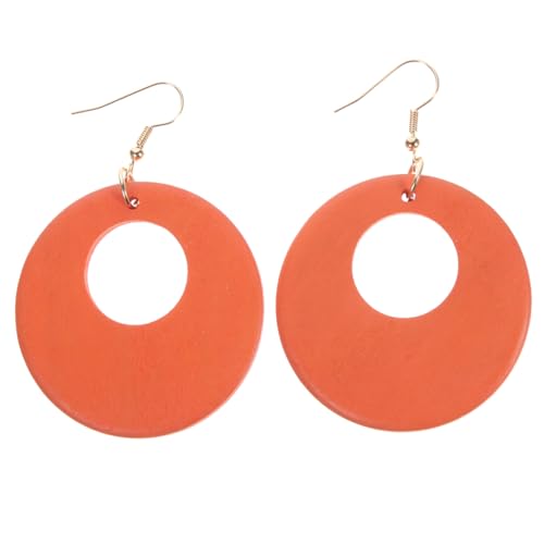GLSTOY Holzohrringe Damen Geometrisch Rund Baumelnd Langlebig Modisch Party Schmuck Accessoires Tropfenohrringe Geschenkidee von GLSTOY