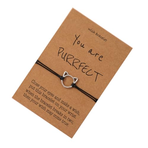 GLSTOY Inspirierendes Armband Verstellbar mit Katzenmotiv Freundschaftsarmreif im Liebevolles zum Valentinstag Stilvoller Schmuck für Damen und Herren Vielseitig Kombinierbar von GLSTOY