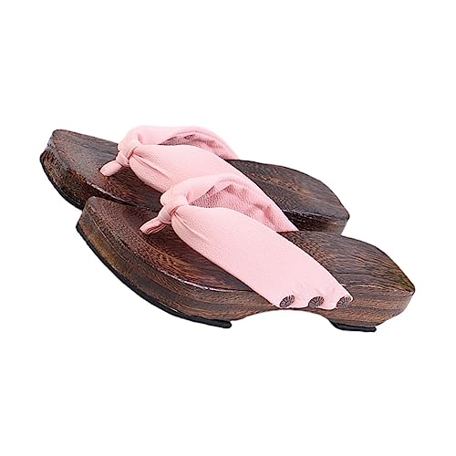 GLSTOY Japanische Clogs Damen Sandalen Sommer Hausschuhe mit Flacher Sohle Modisch Angenehm Stylisch Geeignet für Alltag und Arbeit in Reinem Rosa von GLSTOY
