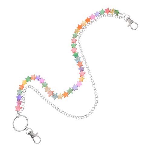 GLSTOY Metall-hüftkettengürtel Mit Stern-design Punk-lagen-hosenkette Aus Metall Mehrlagige Taschenkette Für Männer Jeans-hüftkettengürtel Mit Farbenfrohen Details von GLSTOY