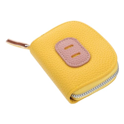 GLSTOY Kleiner Geldbeutel Für Frauen Multifunktionale Pu-münztasche Mit Reißverschluss Süßes Design Für Mädchen Zur Aufbewahrung Von Münzen Und Karten Gelb von GLSTOY