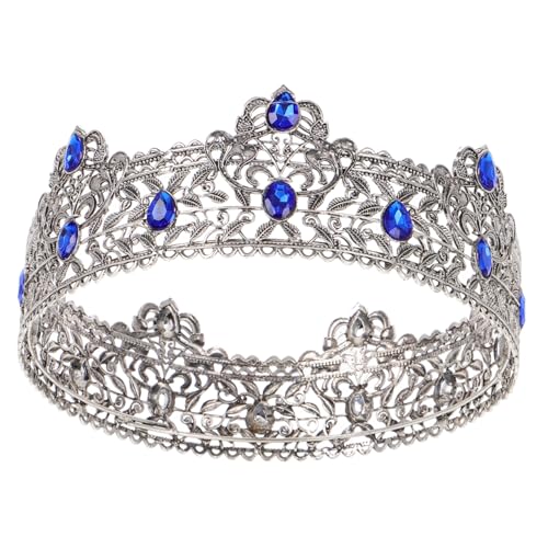 GLSTOY Vollrunde Diademe Hochzeitsstirnband Barock-tiara Für Königinnen Und Edle Herren Mittelalterliche Königskronen Für Hochzeiten Halloween Und Kostümpartys von GLSTOY