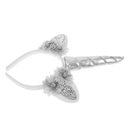 GLSTOY Einhorn Horn Stirnband Mit Blumen Für Mädchen Kopfbedeckung Accessoire Party Prop Für Geburtstagsfeiern Und Kostüme von GLSTOY