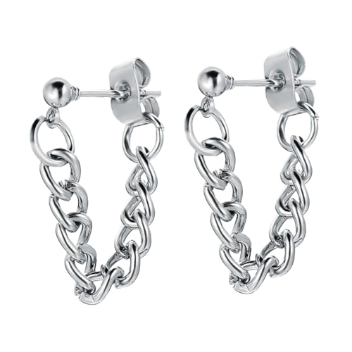GLSTOY Kreative Ketten Ohrringe für Damen Leichte Metalllegierung Hautfreundlich Glänzend Modischer Ohrstecker für Ohrpiercing Elegantes Accessoire für Alltag und Party von GLSTOY