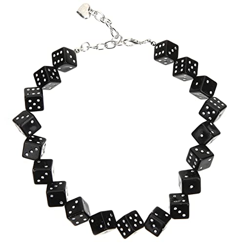 GLSTOY Kreative Würfel Halskette Damen Herren Party Schmuck Unisex Dice Necklace Elastische Kette Modisches Accessoire für Geburtstag Freundin von GLSTOY