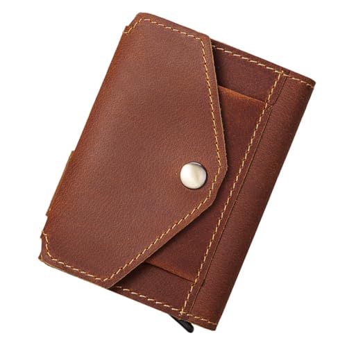 GLSTOY Ledergeldbörse Für Herren Praktische Knopf-Design Geldbörse Business Brieftasche Aus Tragbar Und Leicht von GLSTOY