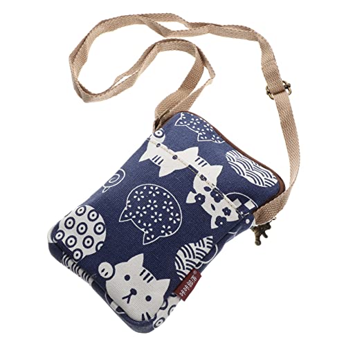 GLSTOY Leichte Umhängetasche Damen Multifunktionale Canvas Handytasche mit Reißverschluss und Verstellbarem Abnehmbarem Gurt Crossbody Geldbörse für Alltag und von GLSTOY