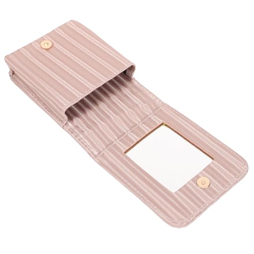 GLSTOY Lippenstift Geldbörse mit Spiegel Tragbare Mini Make Up Tasche für Reisen Kosmetiktasche mit Knopfverschluss für Damen und Unterwegs von GLSTOY