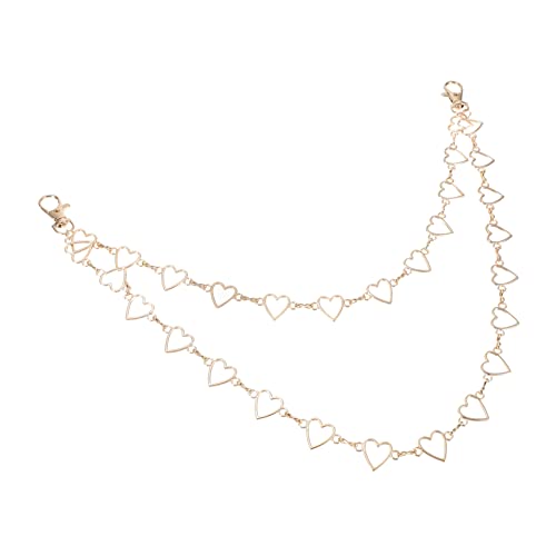 GLSTOY Mehrschichtige Taillenkette Hochwertiger Legierung mit Pfirsichherz Anhänger Verstellbare Hosenkette im Vintage Stil Leichte Körperkette für Damen und Herren zu Jeans und von GLSTOY