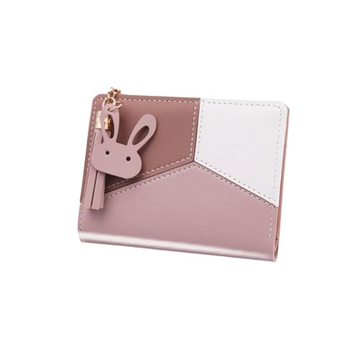 GLSTOY Multifunktionale Damen Geldbörse Kurz aus Robustem PU mit Farbigem Tassel Kleinem Münzfach und Reißverschluss Tragbares Portemonnaie für Karten und Bargeld Modischer Geldbeutel in von GLSTOY