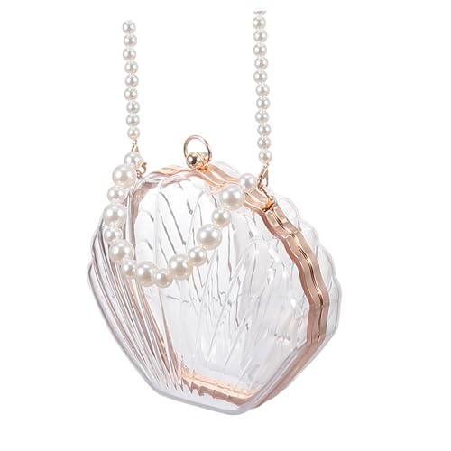 GLSTOY Muschel Umhängetasche Damen mit Perlen Dekor Große Kapazität Langlebig Modisch Eleganter Look Geeignet für Alltag und Besondere Anlässe von GLSTOY