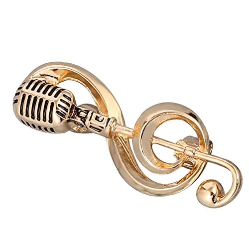 GLSTOY Musiknoten Brosche Mikrofon Anstecknadel Damen Schmuck Vintage Stil Mode Accessoire für Kleider Jacken Pullover für Frauen Geburtstag von GLSTOY