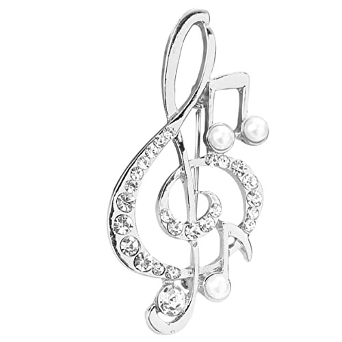 GLSTOY Perlenbrosche Mit Musiknote Mantel-brosche Aus Legierung Dekorative Damen-anstecknadel Für Pullover Und Kleidung von GLSTOY