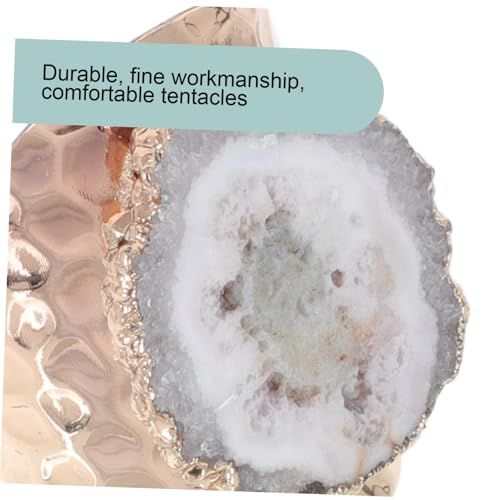 GLSTOY Natürlicher Unregelmäßiger Kristallring Damenring Goldplattiert Dekorativer Fingerring Eleganter Schmuck Für Alltag Party Geburtstag von GLSTOY