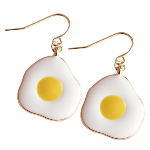 GLSTOY Niedliche Poached Egg Ohrringe für Frauen und Mädchen Leichte Ohrhänger mit Mattem Eigelb Design Komfortabel und Vielseitig für Alltag Dating und Besondere Anlässe von GLSTOY