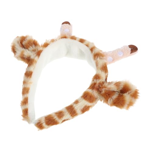 GLSTOY Giraffen-stirnband Aus Plüsch Süßes Cartoon-tier-haarreif Für Partys Und Festivals Dekoratives Stirnband Mit Tierdesign Als Haar-requisite Für Cosplay Und Alltag von GLSTOY