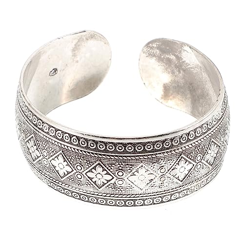 GLSTOY Retro Damenarmband Offenes Graviertes Chunky-bangle Verstellbar Komfortabel Und Langlebig Elegantes Schmuckstück Für Frauen Stilvolles Accessoire Für Jeden Anlass von GLSTOY