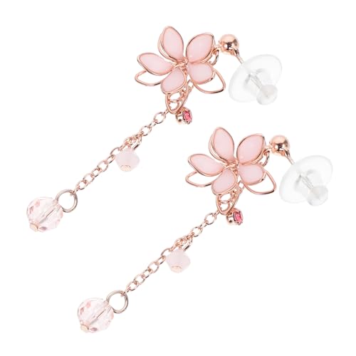 GLSTOY Ohrstecker Silber Nadel Resin Blüten Design Damen Schmuck Ohrhänger Modisch Rosa Frühling Festival von GLSTOY