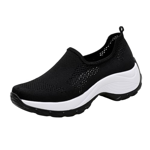 GLSTOY Outdoor Damen Sneakers mit Atmungsaktivem Mesh Luftgepolstert Leicht und Elastisch für Wandern Sport und Alltag Schnelltrocknend in Schwarz von GLSTOY