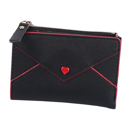 GLSTOY PU Damen Kartenetui Kleingeldbörse mit Fächern Kompakt und Geruchsneutral Schwarzes Quadratisches Portemonnaie für Karten und Münzen Praktisch und Modisch für Unterwegs von GLSTOY