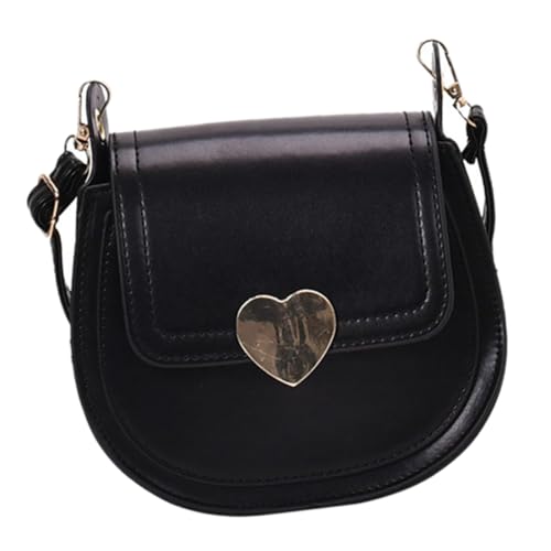 GLSTOY PU Umhängetasche Damen Retro Schultertasche Großes Fassungsvermögen Leichte Crossbody Bag Vielseitig Tragbar Alltag Alltagstasche Schwarz von GLSTOY