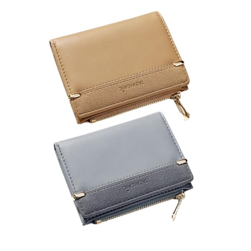 GLSTOY Portable Pu Geldbörse Für Damen Multifunktionale Kurze Tasche Mit Reißverschluss Für Münzen Und Karten Blau Leicht Langlebig Und Stilvoll von GLSTOY