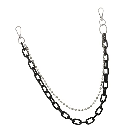 GLSTOY Punk Hüftkette Runden Perlen Exaggerative Taillenkette für Erwachsene Leicht und Strapazierfähig für Partys Reisen und Tänze Schwarz von GLSTOY