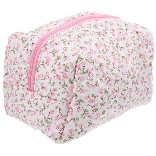 GLSTOY Kosmetiktasche Mit Blumenmuster Make-up-Tasche Für Damen Reise-Kosmetiktasche Mit Reißverschluss Wiederverwendbare Organizer-Tasche Für Make-up Und Reisezubehör von GLSTOY