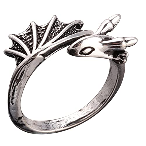 GLSTOY Retro Drache Titanstahl für Verstellbarer Finger Schmuck im Coolen Stil für Kostümpartys Halloween und Alltag GLSTOY Retro Drache Titanstahl für Verstellbarer Finger Schmuck im Coolen Stil für Kostümpartys Halloween und Alltag von GLSTOY