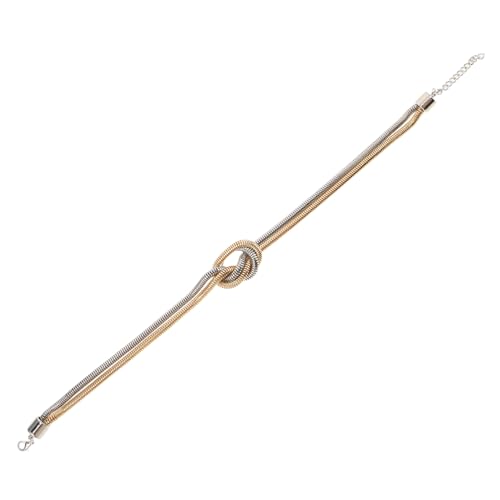 GLSTOY Retro Knoten Halskette Leichtes Metall Mit Farbiger Schlangenlink Kette Komfortabler Sitz Vielseitig Für Alltag Und Festliche Anlässe von GLSTOY