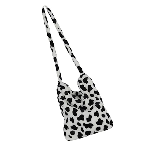 GLSTOY Kuh-plüschhandtasche Mit Wellenpunkt-muster Lässige Umhängebeutel Bag Großes Fassungsvermögen Für Einkaufstasche Und Handtasche von GLSTOY