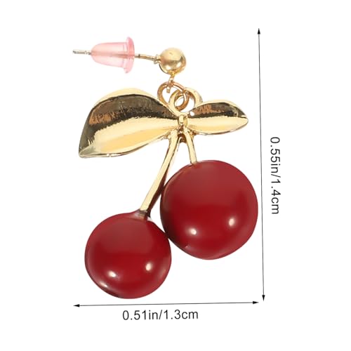 GLSTOY Schleifenohrringe Damen Kirschform Ohrstecker Sterling Silber Niedliche Ohrhänger Design Leicht und Langlebig Modischer Schmuck für Alltag und Festtage von GLSTOY