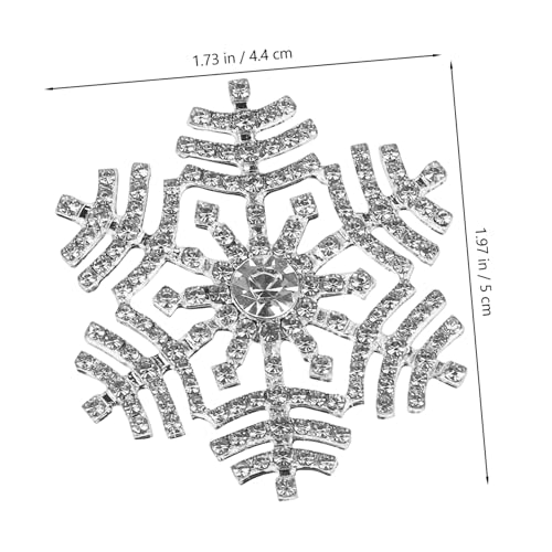GLSTOY Schneeflocken Brosche aus Langlebiger Legierung mit Funkelnden Strasssteinen Anstecknadel für Damen Schmuckverzierung für Kleidung und Hochzeiten Silberfarben von GLSTOY