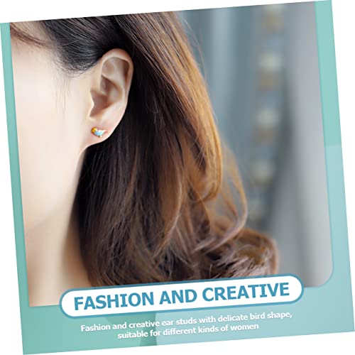 GLSTOY Silber Ohrstecker Farbige Vogel Form Damen Ohrschmuck Emaille Mode Schmuck Geschenkidee für Frauen und Mädchen von GLSTOY