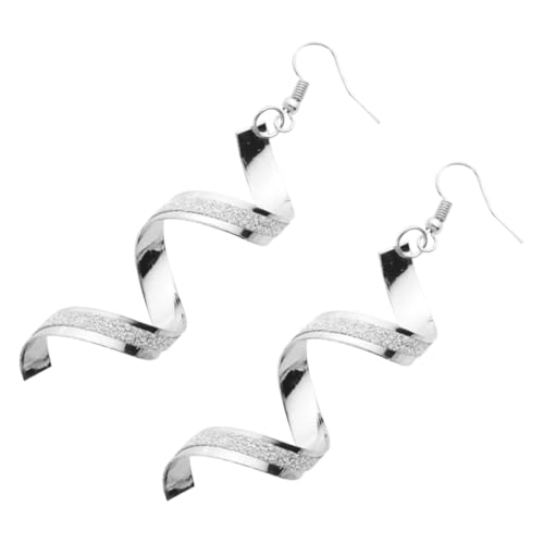 GLSTOY Silberne Damen Ohrhänger Spirale Geometrisch Mattiert All Match Ohrschmuck Leicht Tragbar Langlebig von GLSTOY