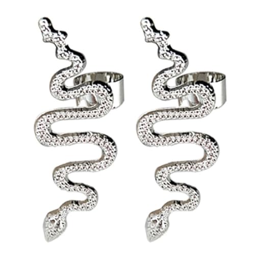 GLSTOY Snake Ear Clip Damen Ohrclips frei von Piercing Punk Schlangen design Silberfarbener Ear Bone Clip Modischer Schmuck für Alltag und Festivals von GLSTOY
