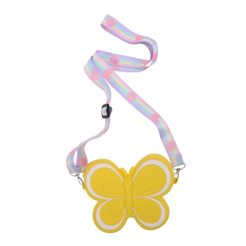 GLSTOY Mädchen Umhängetasche Aus Silikon Niedliche Schmetterlingsform Modische Geldbörse Für Junge Mädchen Schultertasche Und Handtasche Gelb Accessoire Für Junge Mädchen von GLSTOY