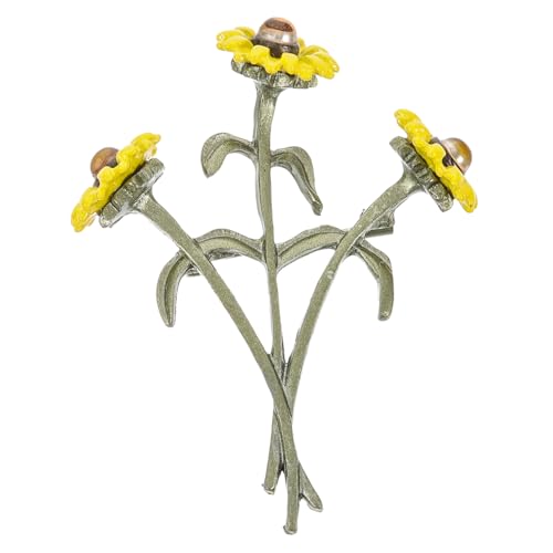 GLSTOY Sunflower Brosche Anstecknadel aus Robustem Legierungs material Eleganter Blumen anstecker für Kleidung Schal Hut Damen Accessoire Langlebig und Sicher Befestigt von GLSTOY