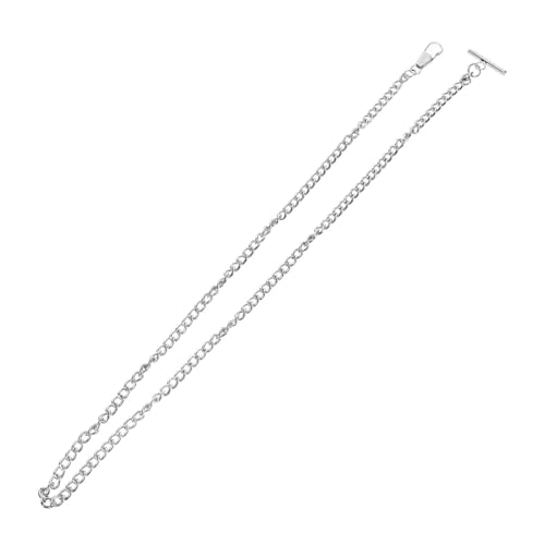 GLSTOY Taschenuhrkette Metall Mit T-bar Schnalle Vintage Jeansgürtelkette Für Männer Und Frauen Silber Accessoire Für Anzüge Und Freizeit von GLSTOY