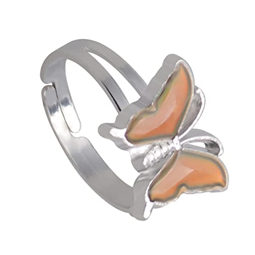 GLSTOY Thermochromic Damen Ring Verstellbar Alloy Schmuck Modisch Langlebig Antirostend Komfortabel Chic Fingerschmuck für Alltag von GLSTOY